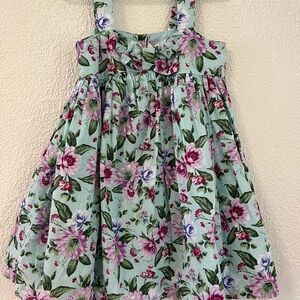 Janie and Jack Floral Dress in Green and Purple